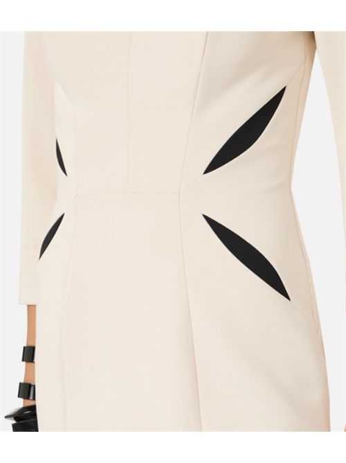 MINI DRESS WITH TWO-TONE CUT-OUT ELISABETTA FRANCHI | AB86861E2E84 burro/nero
